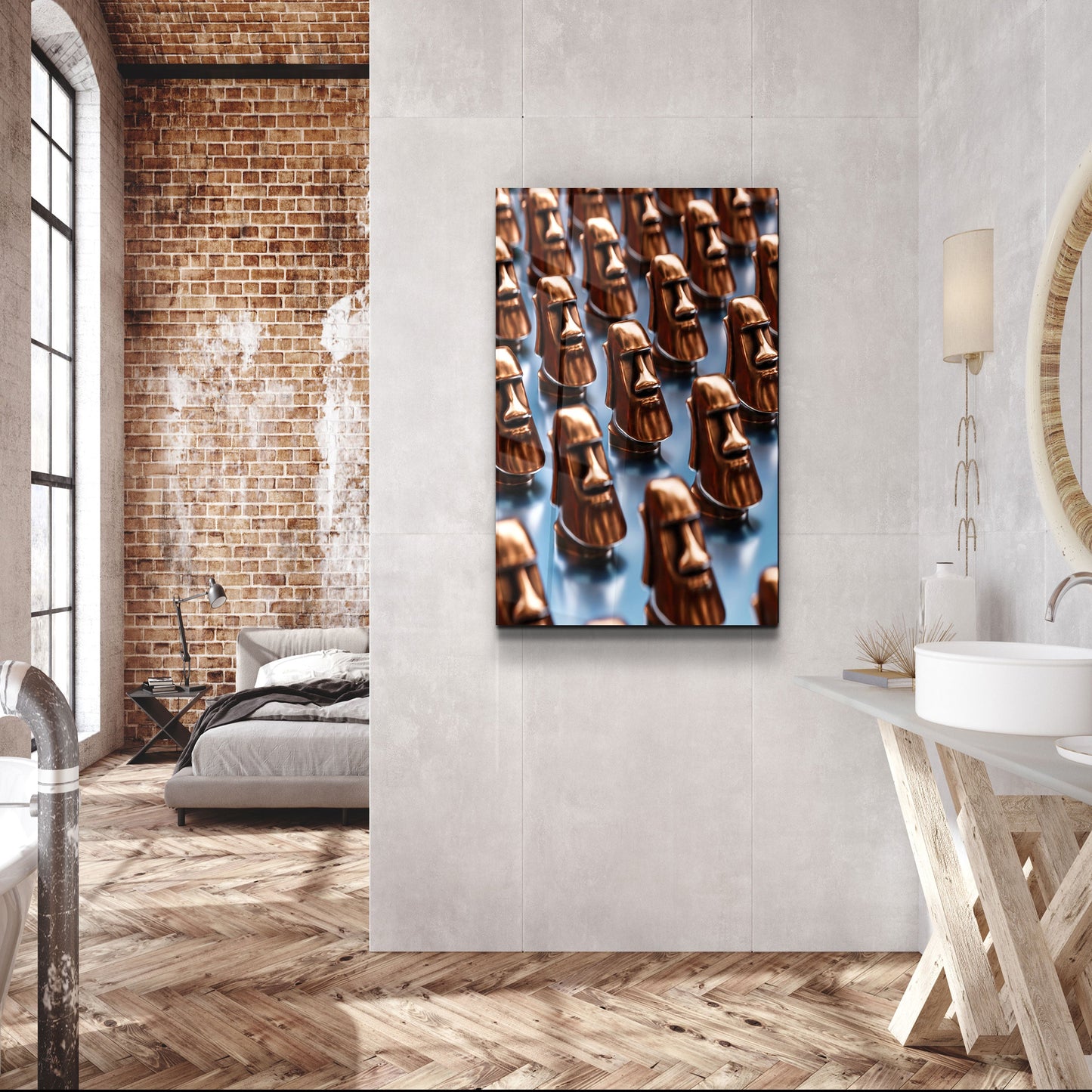 Stone Heads Clones - Designer's Collection Glass Wall Art