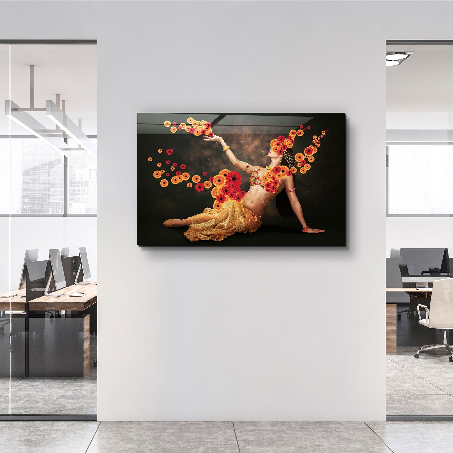 Oriental Dancer - Designer's Collection Glass Wall Art
