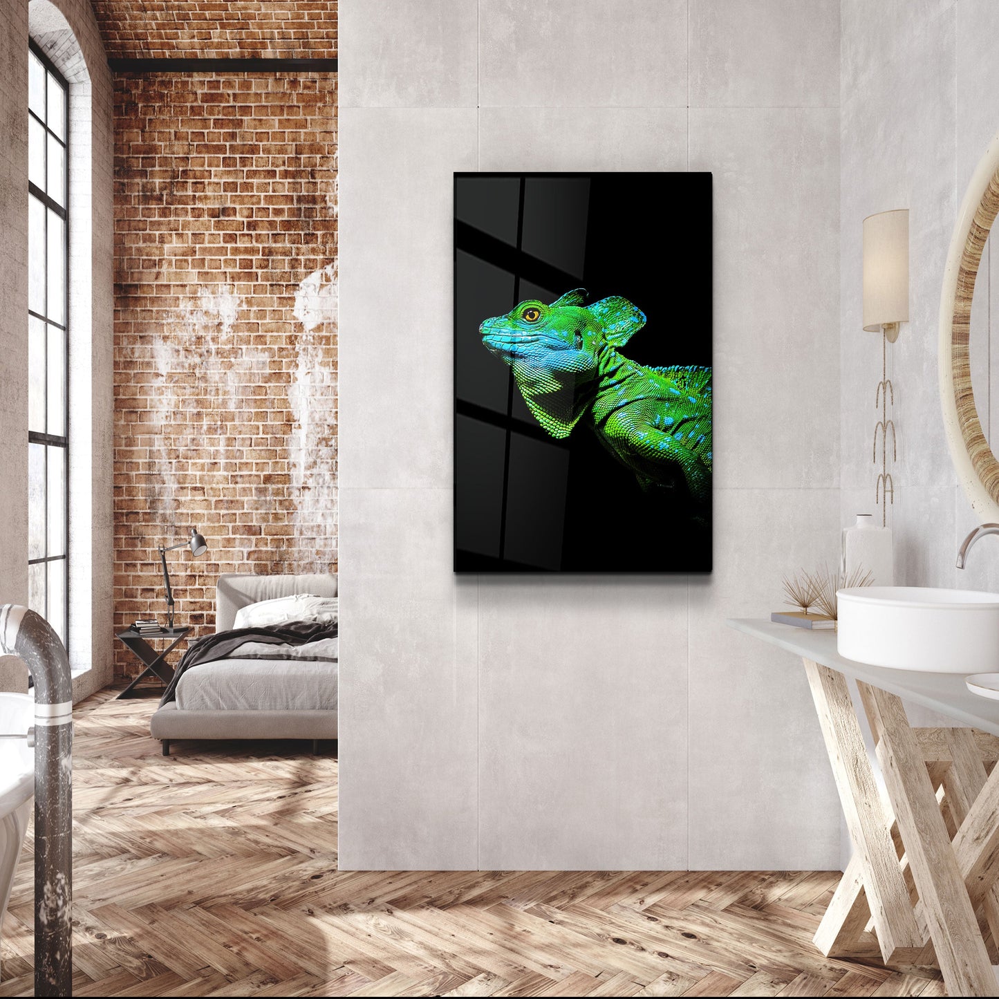 Iguana Green - Designer's Collection Glass Wall Art