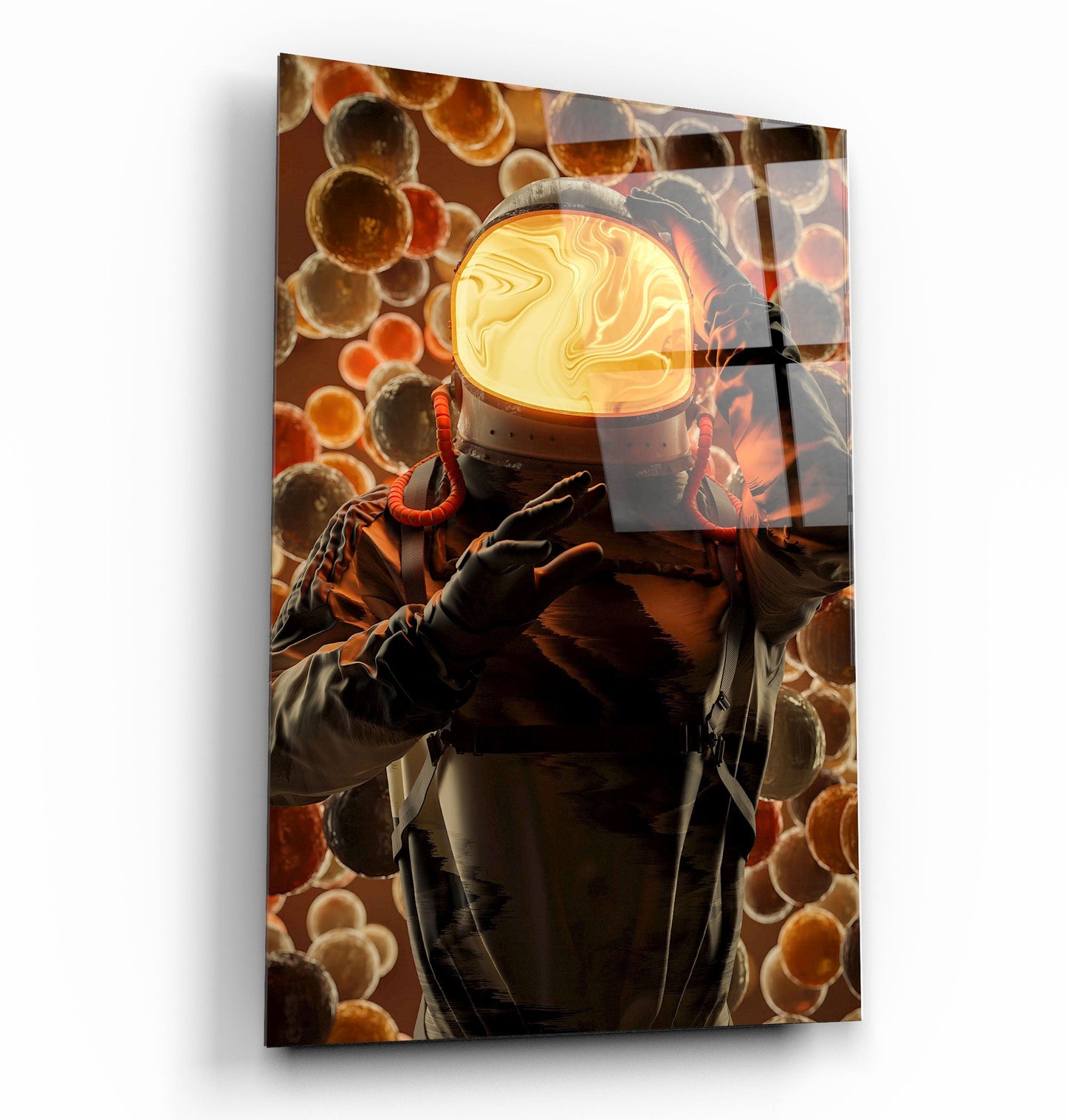 Astronaut is Lava - Designer's Collection Glass Wall Art