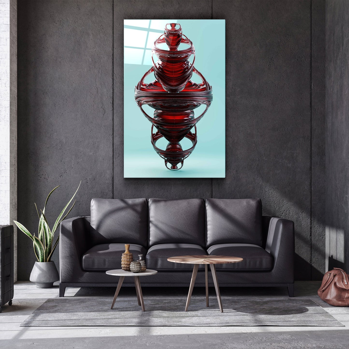 Abstract Modern Design V2 - Designer's Collection Glass Wall Art