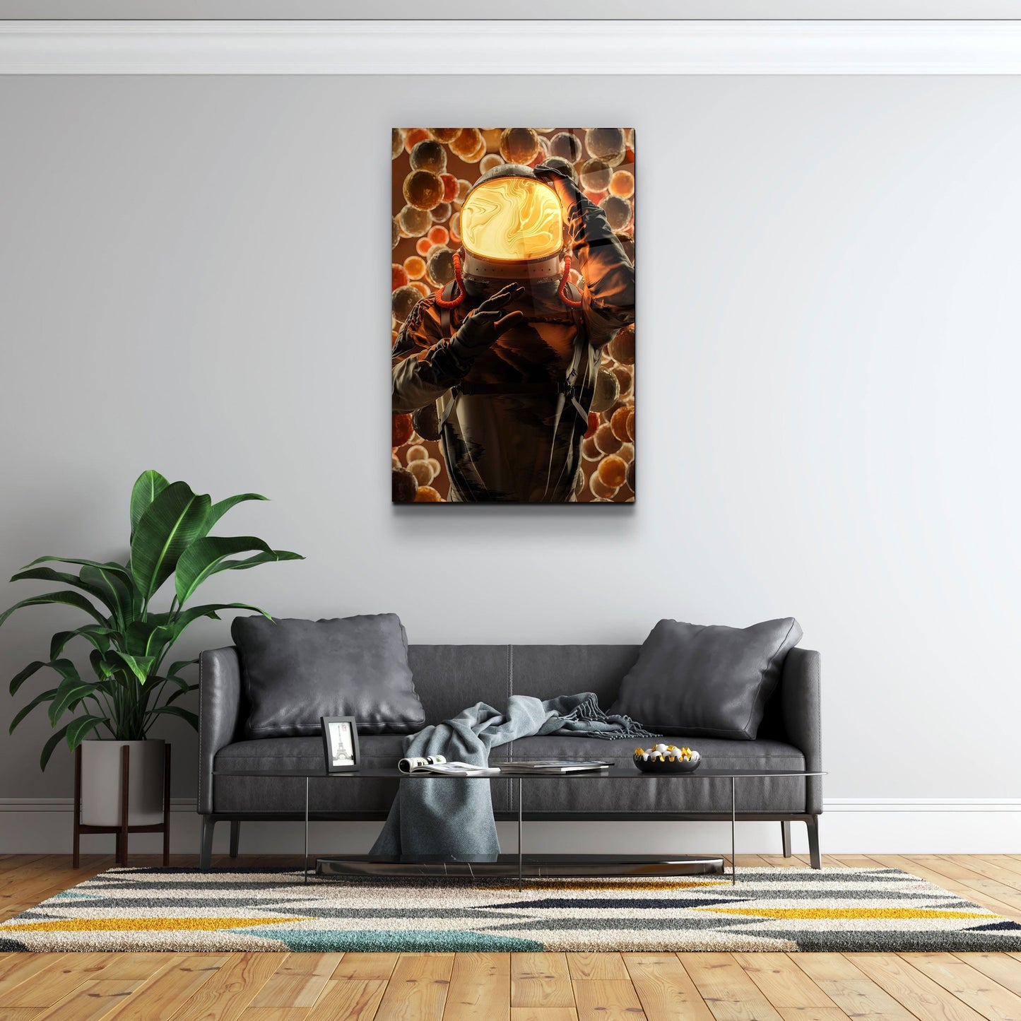 Astronaut is Lava - Designer's Collection Glass Wall Art