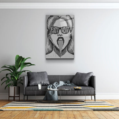 Explicit - Gray - Designer's Collection Glass Wall Art