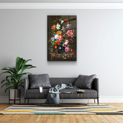 Retro Flowers - Designer's Collection Glass Wall Art