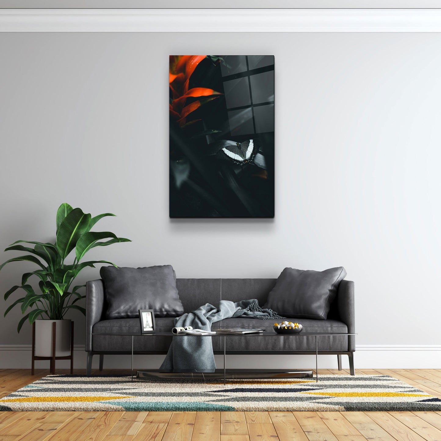 Black Butterfly - Designer's Collection Glass Wall Art