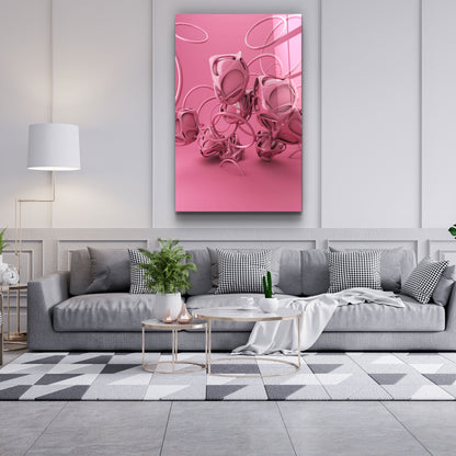 Abstract Pink Modern Design - Designer's Collection Glass Wall Art