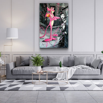 Pink Panther & Charlie - Designer's Collection Glass Wall Art