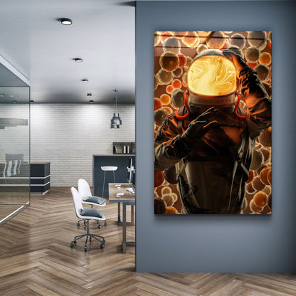 Astronaut is Lava - Designer's Collection Glass Wall Art