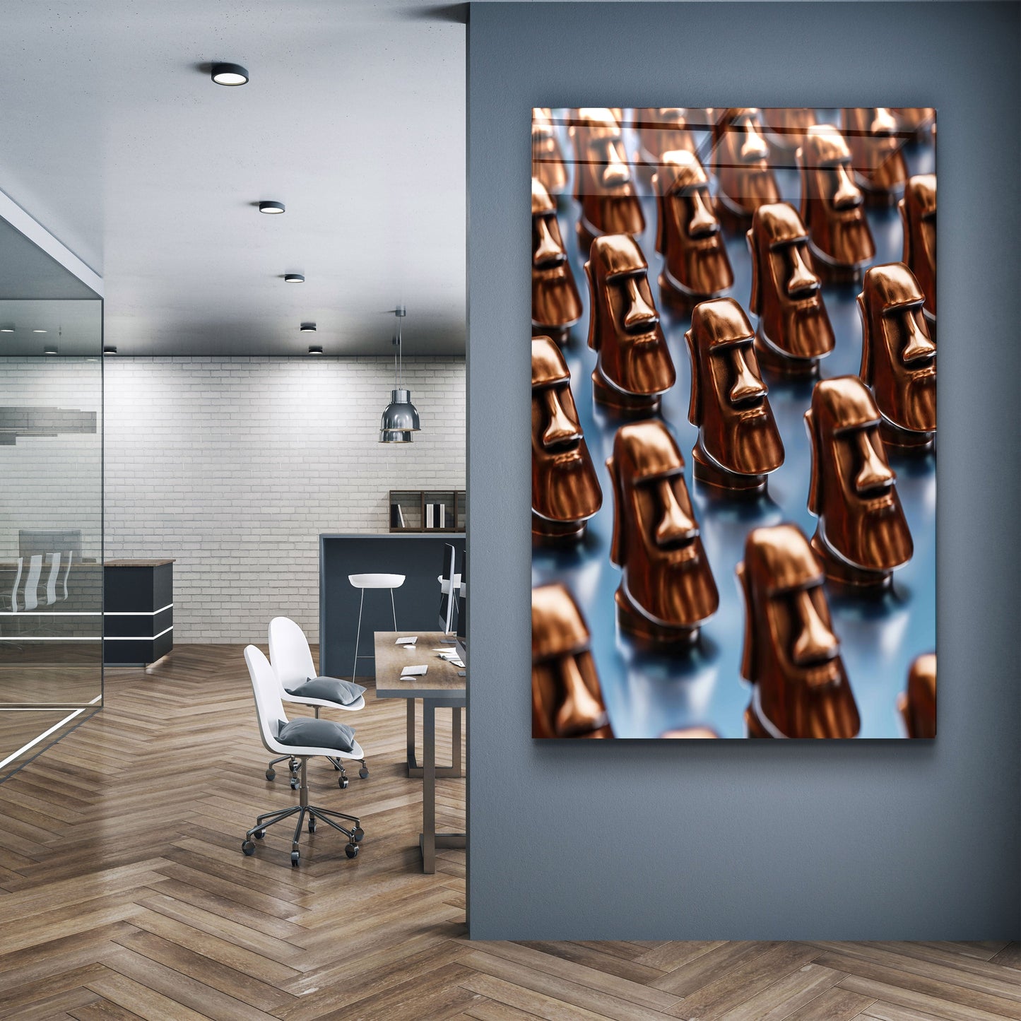 Stone Heads Clones - Designer's Collection Glass Wall Art