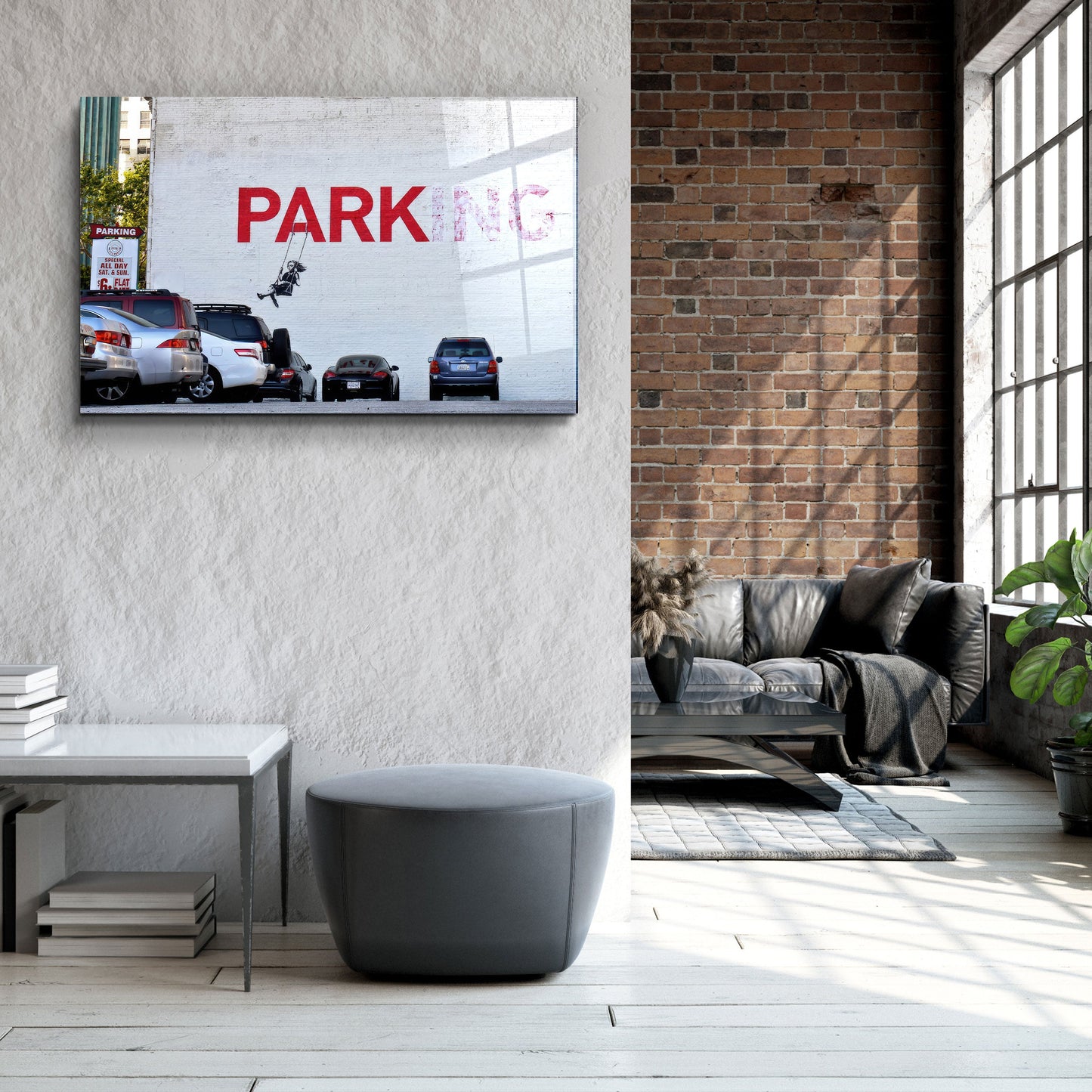 Banksy - Parking - Designer's Collection Glass Wall Art