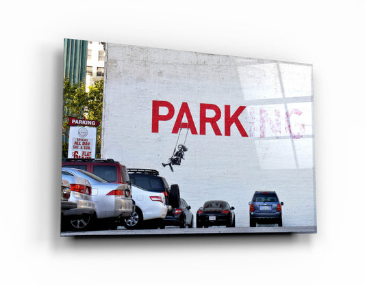 Banksy - Parking - Designer's Collection Glass Wall Art
