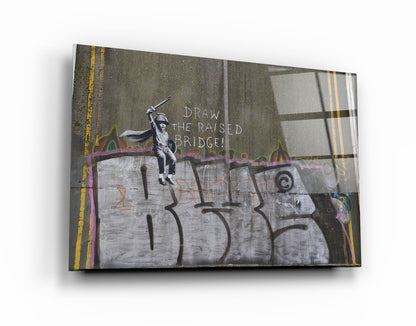 Banksy - Draw the Raised Bridge - Designer's Collection Glass Wall Art