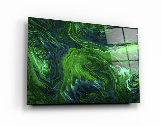 Lava Pattern - Green - Designer's Collection Glass Wall Art