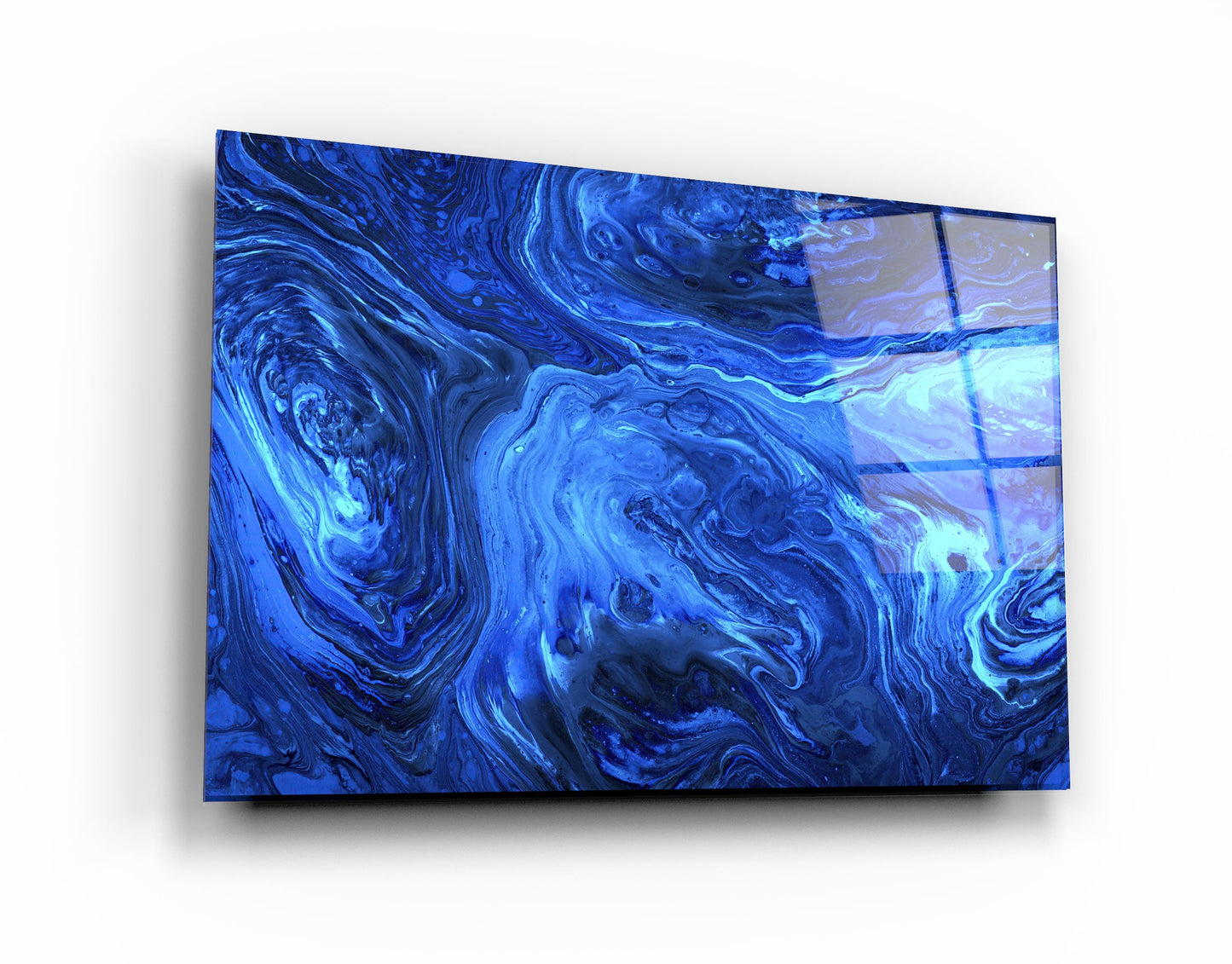 Lava Pattern - Blue - Designer's Collection Glass Wall Art