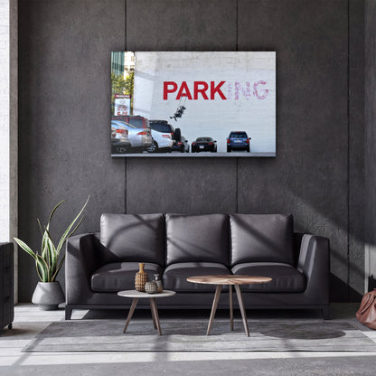 Banksy - Parking - Designer's Collection Glass Wall Art