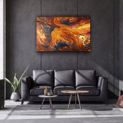 Lava Pattern - Orange - Designer's Collection Glass Wall Art