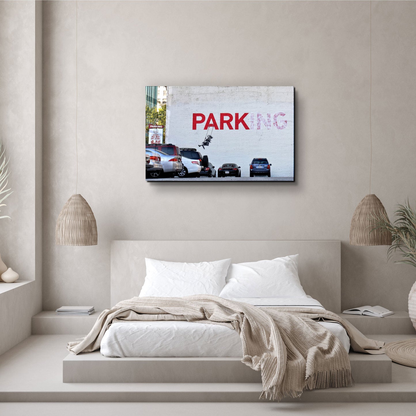 Banksy - Parking - Designer's Collection Glass Wall Art