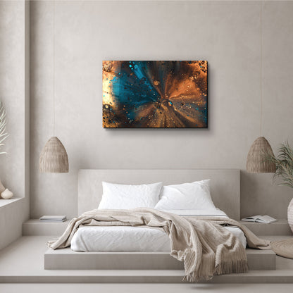 Bronze and Blue - Designer's Collection Glass Wall Art