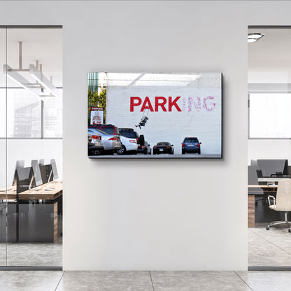 Banksy - Parking - Designer's Collection Glass Wall Art